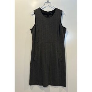 Land's End Sleeveless Sheath Dress in Charcoal Gray
